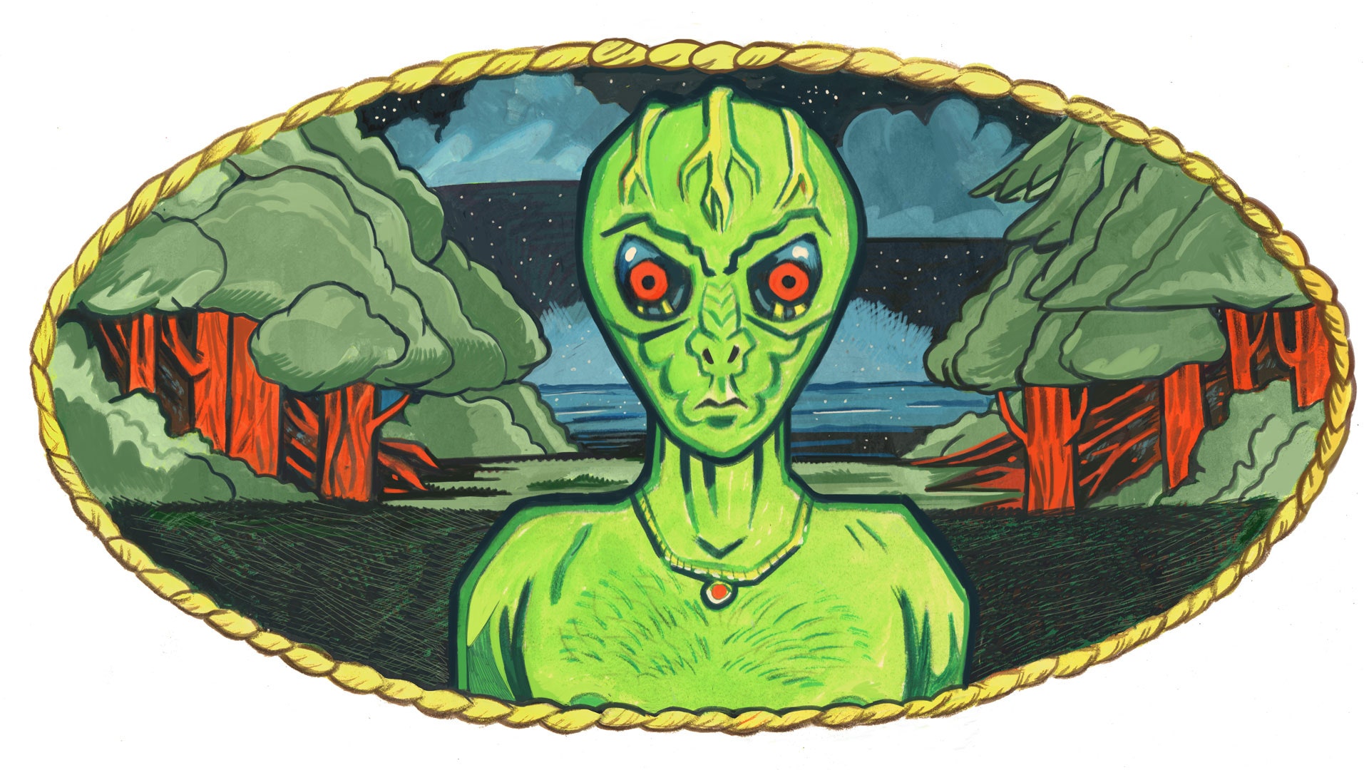 An illustration of an alien